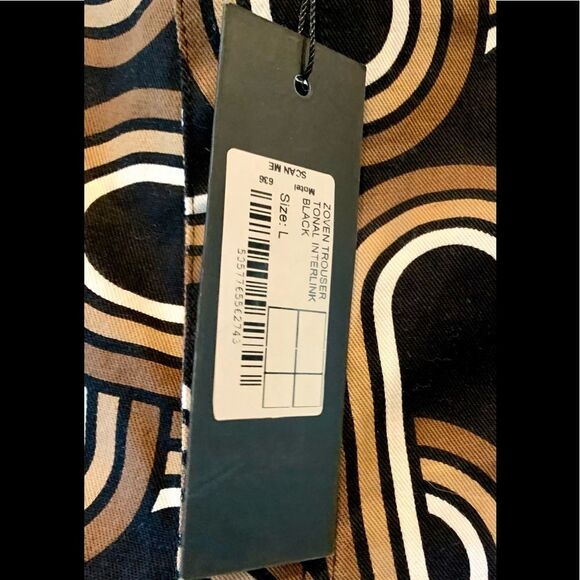 MOTEL Rocks Zoven Trousers in Tonal Interlink Black - Picture 7 of 11